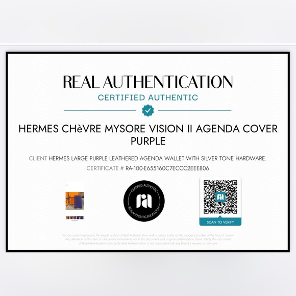 HERMES CHèVRE MYSORE VISION II AGENDA COVER PURPLE WITH COA - Picture 2 of 7